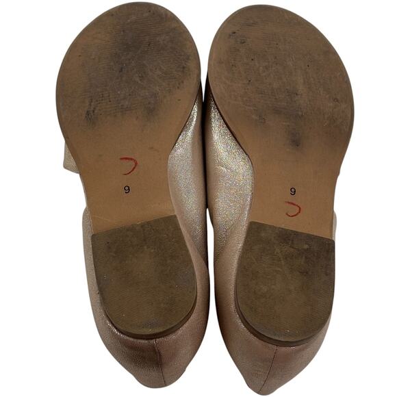 Anthropologie Champagne Gold Souvenier D'Orsay Open Toe Leather Flats - Picture 11 of 11